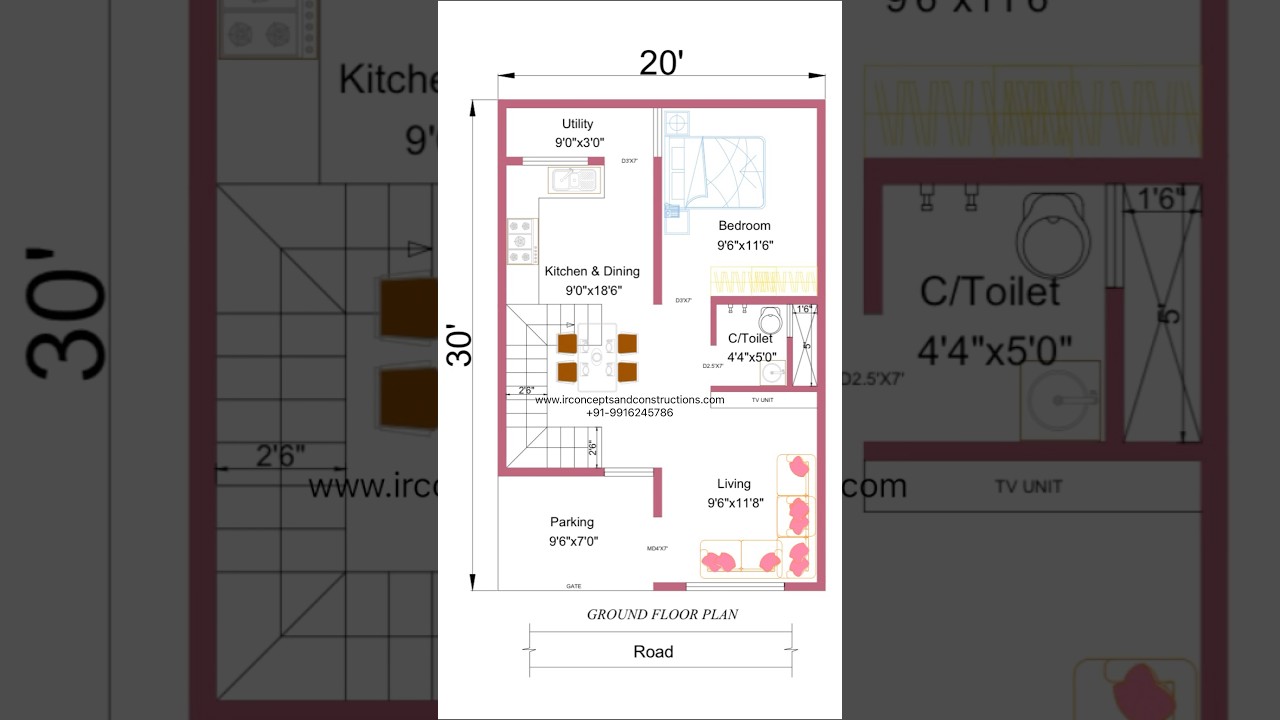 20&rsquo;X30&rsquo; Duplex House Plan #shorts