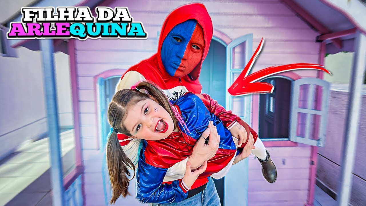O IRMÃO MALVADO DA ARLEQUINA VEIO ATACAR A FILHA DA ARLEQUINA E TODOS OS MINI VILÕES !!!