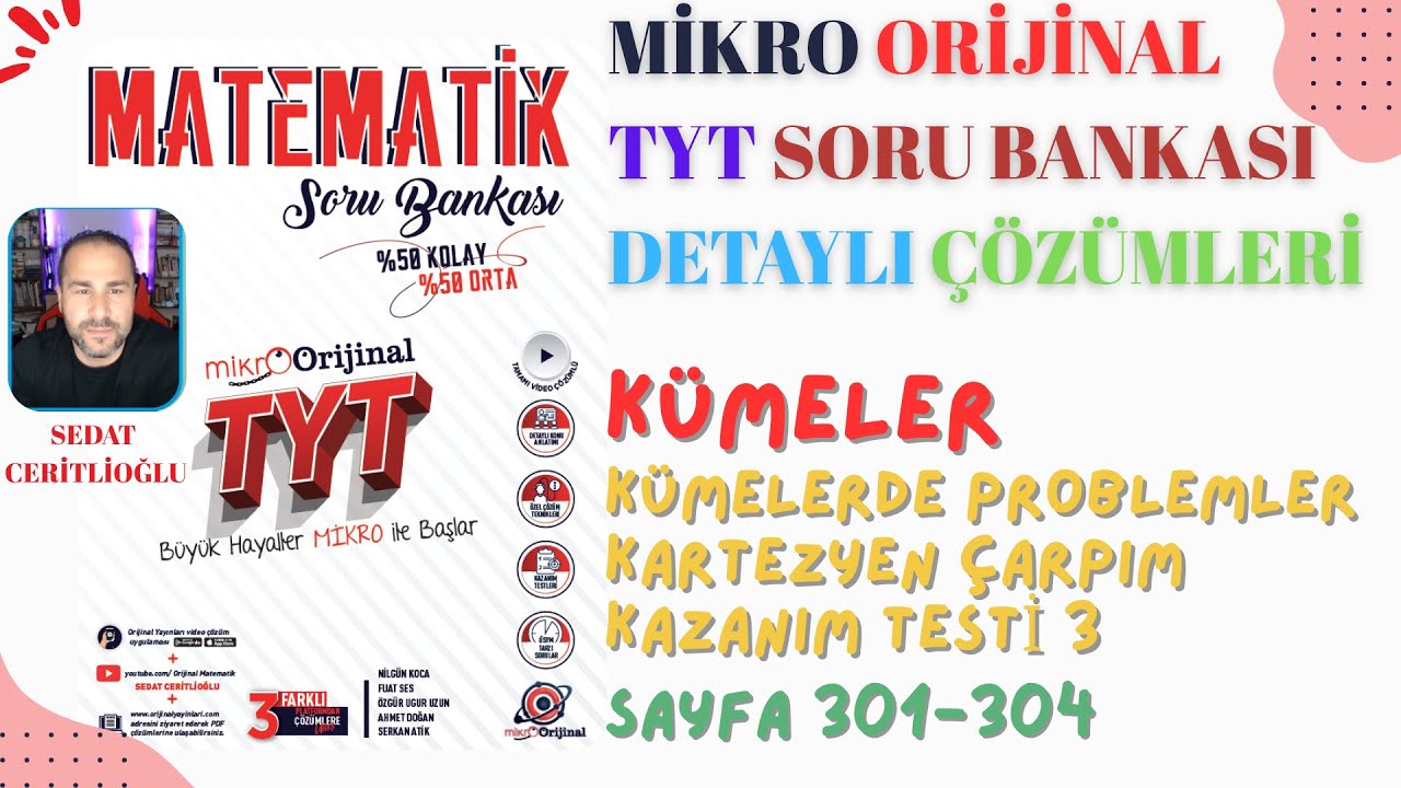 2026 MİKRO ORİJİNAL TYT SORU BANKASI ÇÖZÜMLERİ SYF301-304 #orijinalmatematik #mikroorijinal #yks2026