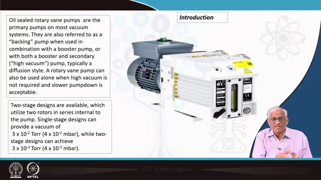 Lecture 07: Rotary Vacuum Pump #swayamprabha #CH36SP