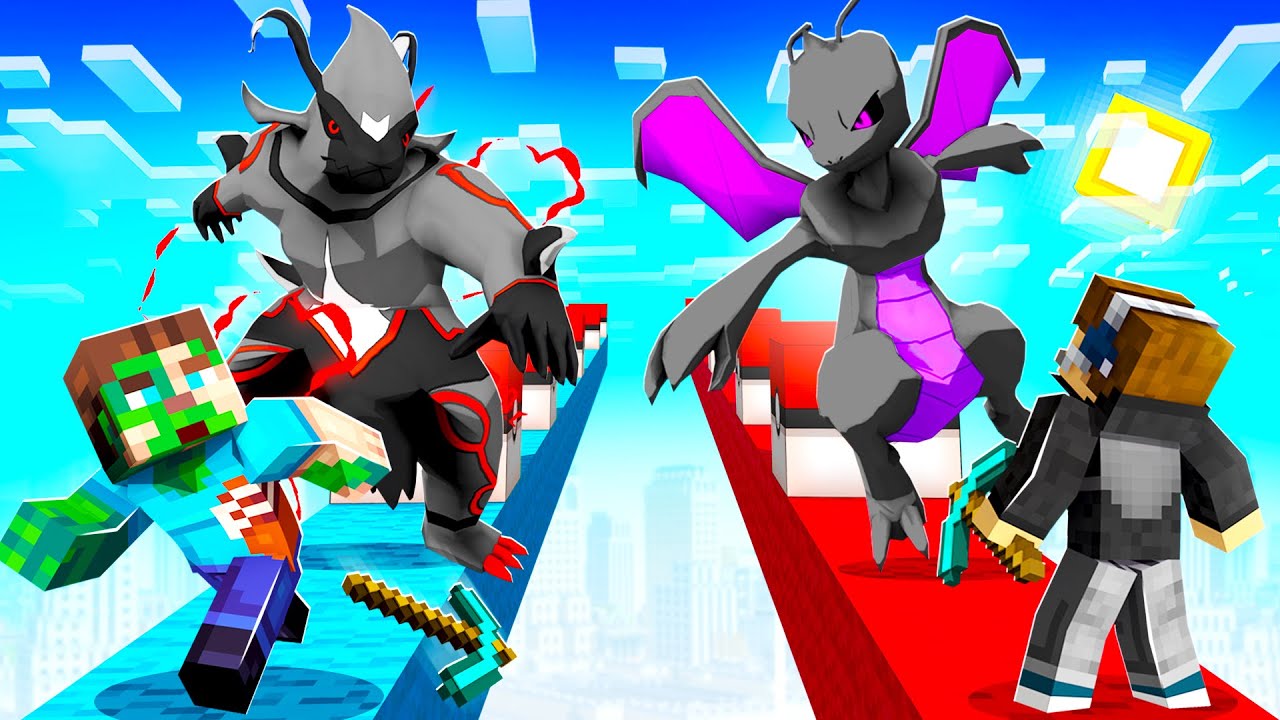 *FUSION* POKEMON LUCKY BLOCK RACE In MINECRAFT