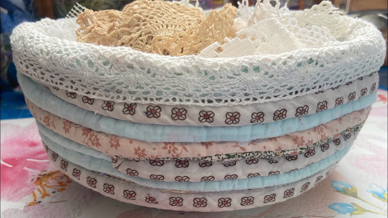 Fabric Vessel/Bowl - Made From Recycled Quilt Edges #fabricvessel #fabricbowl #recycle #repurpose 🧵🥰