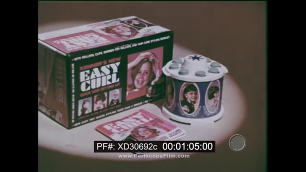 1968 KENNER EASY CURL НАБОР ДЛЯ БЫСТРОЙ УКЛАДКИ ВОЛОС, ИГРУШКА, ТВ-РЕКЛАМА XD30692c