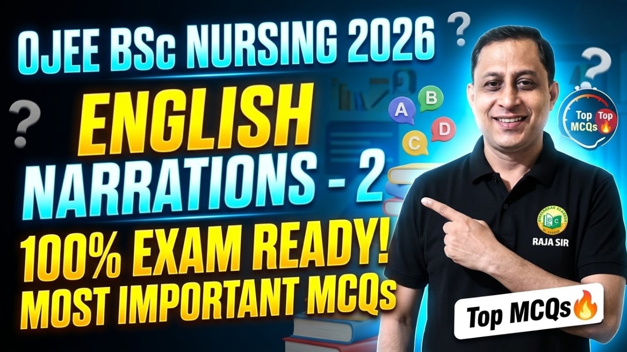 OJEE BSc Nursing 2026 || English Narrations - 2 Most Important MCQs || Sure Shot Questions for Exam