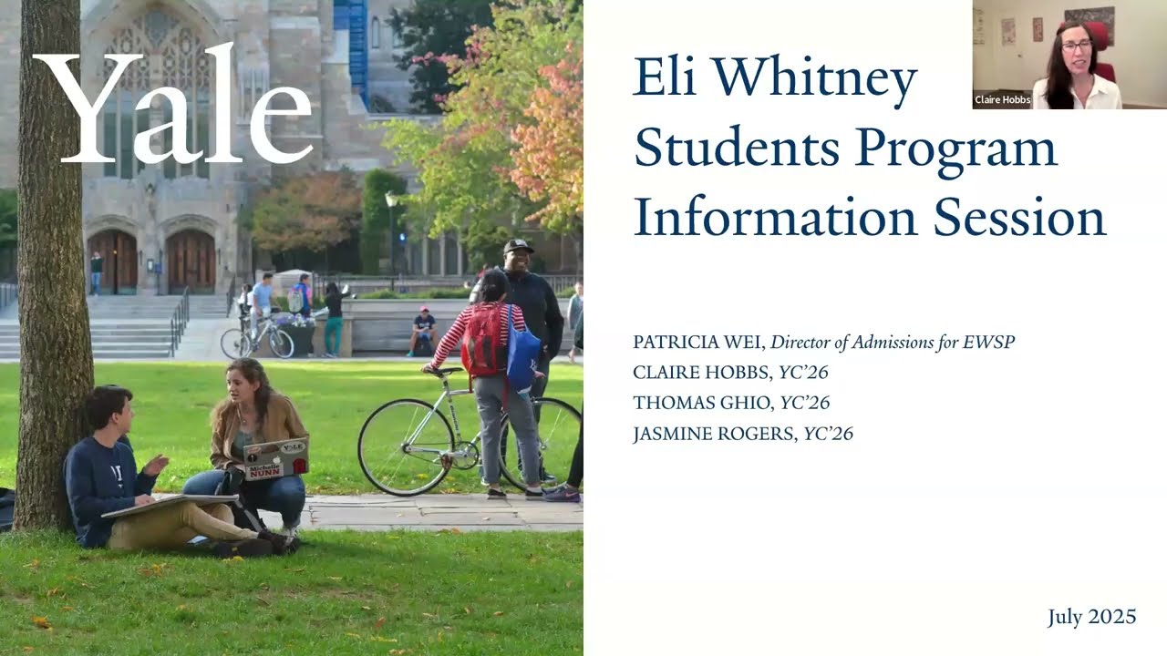 Virtual Admissions Webinar on the Eli Whitney Students Program
