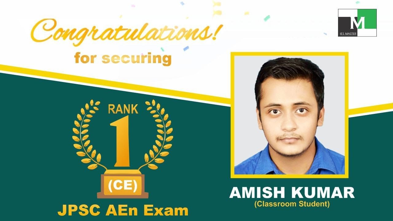 JPSC AEn Exam Topper Amish IES Master Classroom Student