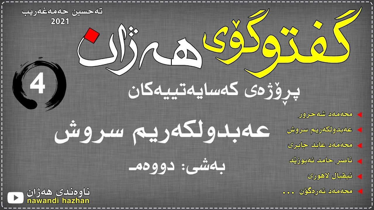 پڕۆژه‌ی که‌سایه‌تییه‌کان:(سروشناسی) تیۆریای هه‌ڵکشان وداکشانی شه‌ریعه‌ت( یه‌ک) :م.ته‌حسین حه‌مه‌غریب