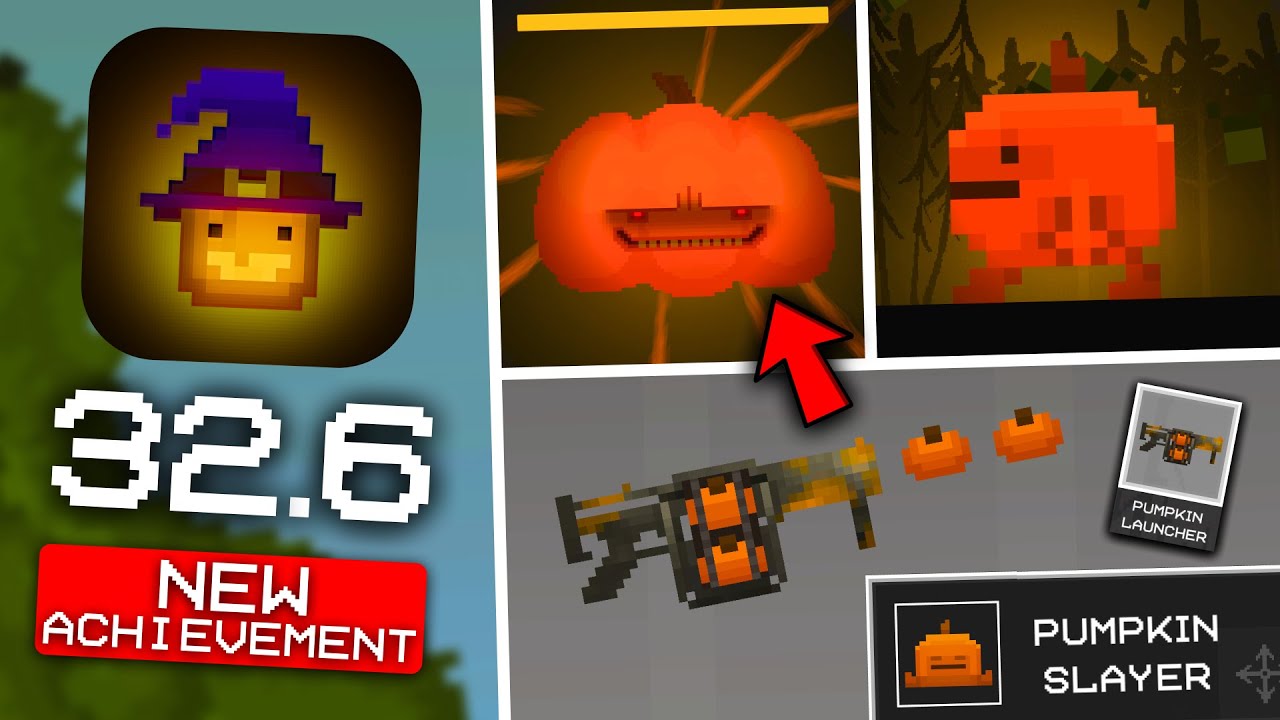 HOW TO GET NEW PUMPKIN ACHIEVEMENT and SECRET GUN! BOSSES in Melon Playground