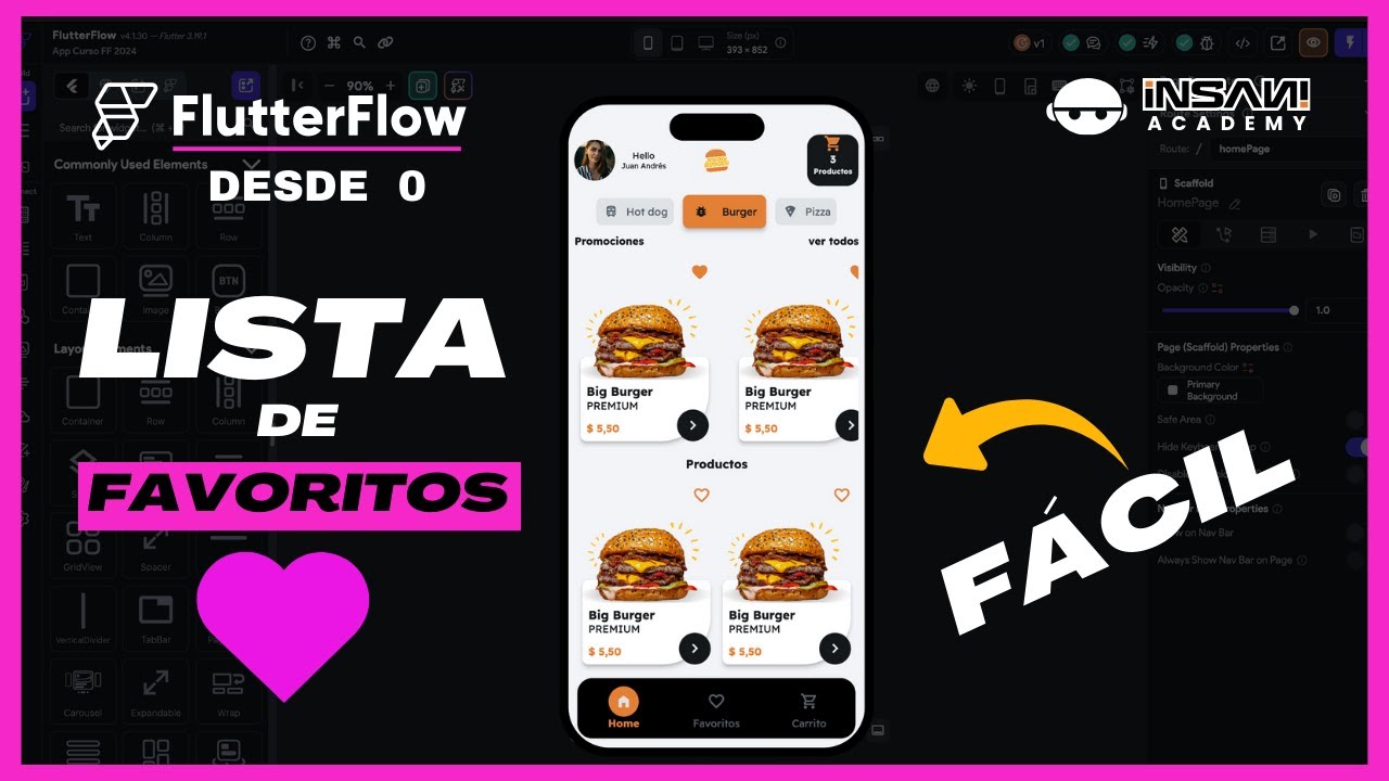 Lista de productos Favoritos con FlutterFlow | Favorite - FlutterFlow