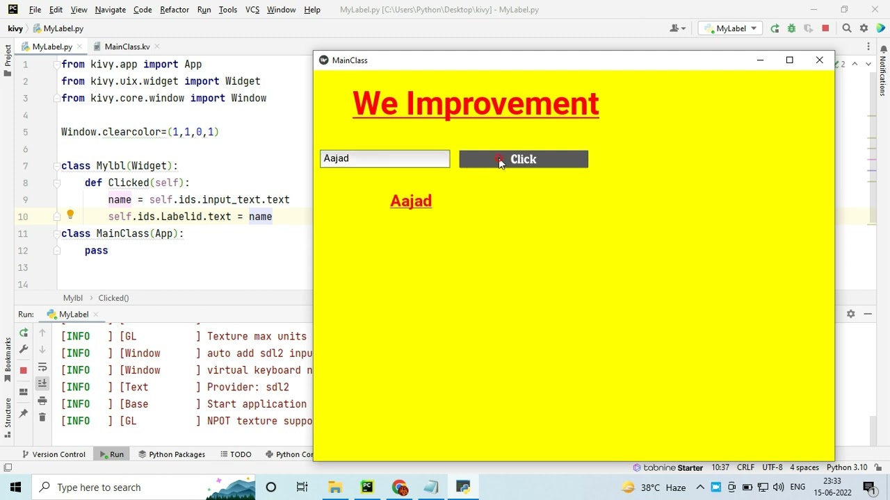 python@kivy  update label text