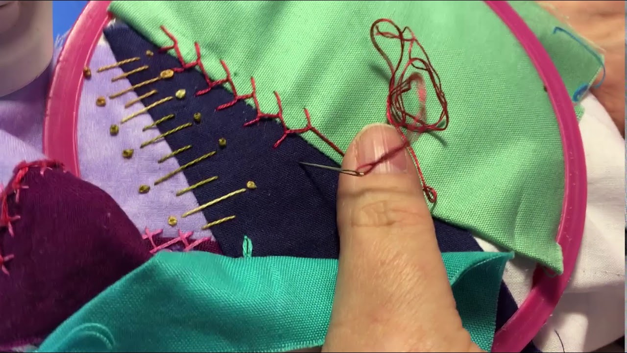 Crazy Quilt: FeatherStitch