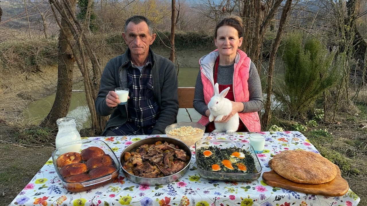 Authentic Rabbit Feast 🐇🥕 – Fire Oven Cooking in Albania 🇦🇱