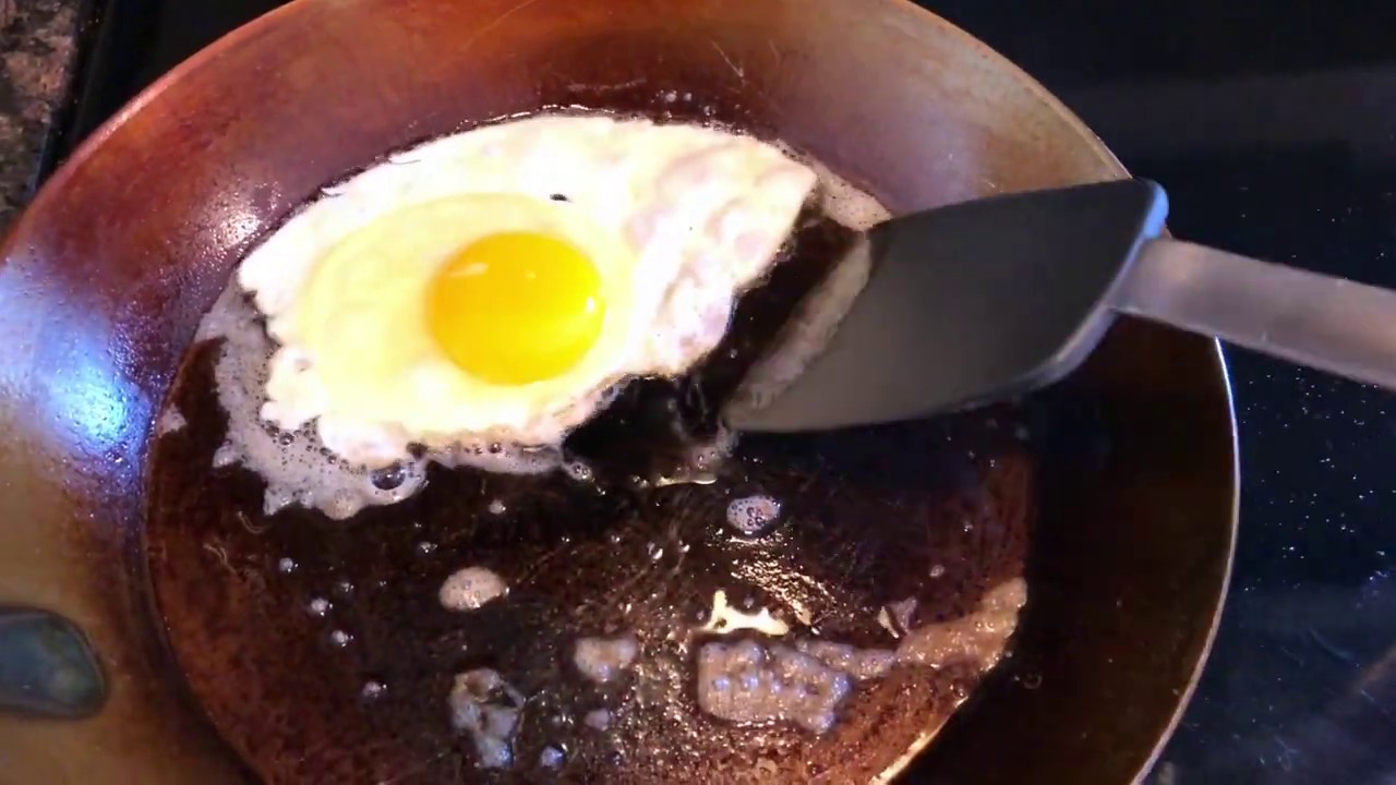 First fried egg in my new Matfer Bourgeat carbon steel pan