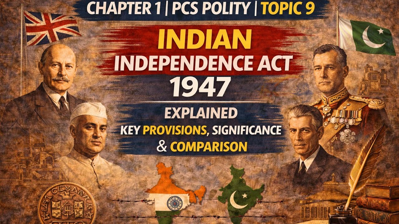 Indian Independence Act 1947 Explained| Key Provisions, Significance & Comparison| Polity Chapter 1