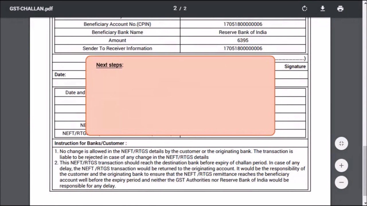 GST Challan Creation & Payment of Tax LIVE Demo via GST Portal