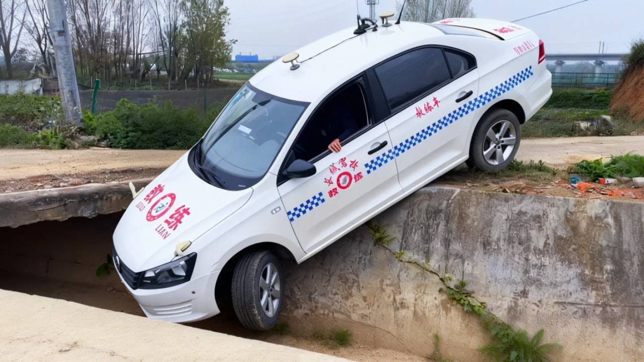 Even The Best Drivers Make Mistakes The Front Wheel Dangled Off The Curb