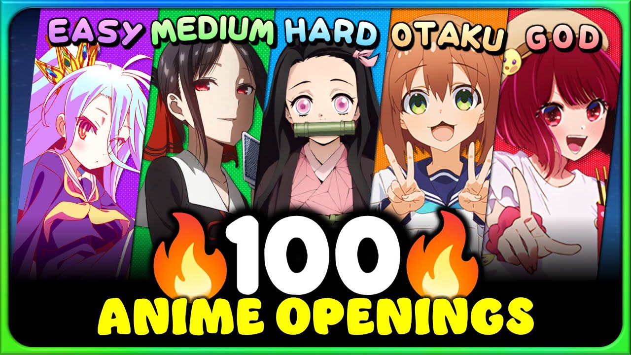 🔥 ANIME OPENING QUIZ: VERY EASY ➜ IMPOSSIBLE 【100 BANGER OPENINGS】 – Can you guess ALL the anime!?