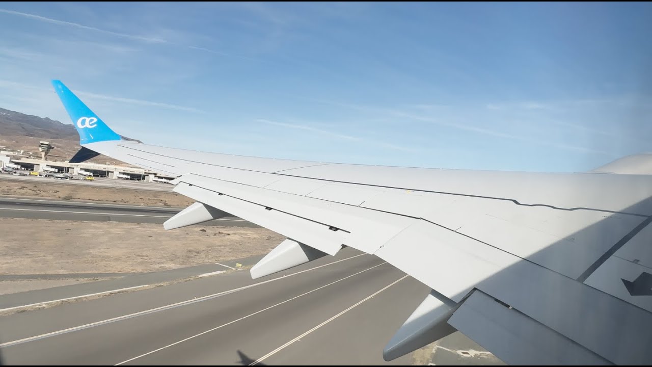 Air Europa B737 MAX 8 Onboard Takeoff Las Palmas de Gran Canaria EC-OPY Seat 23A