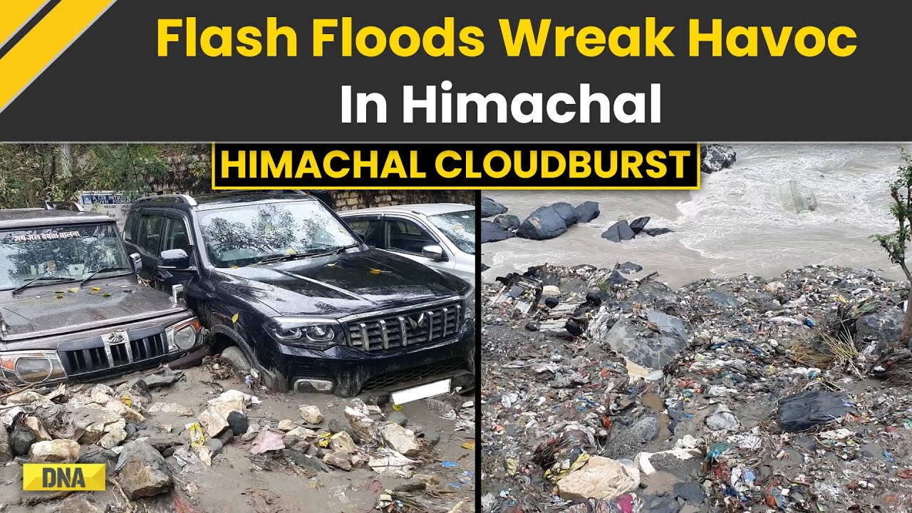 Cloudburst In Himachal Pradesh Triggers Flash Floods, Washes Away Cars | Breaking | Rampur | Kullu