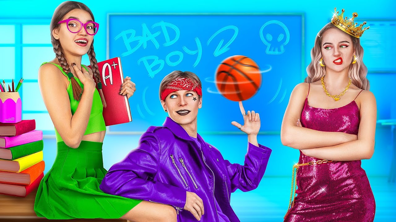 Good Girl vs Bad Boy! First Day at New School! Good Couple Vs Bad Couple