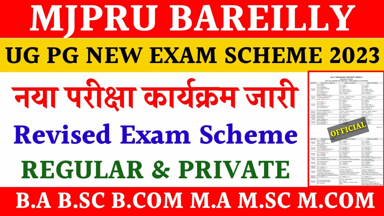 Mjpru revised exam scheme 2023 | ug pg new exam scheme mjpru 2023 | private exam scheme mjpru