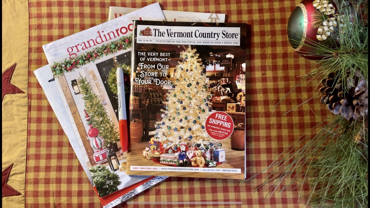 ASMR Christmas Catalogs! (WHISPERED W/CANDY) Vermont Country Store & 3 more! With gentle rain! ☔️
