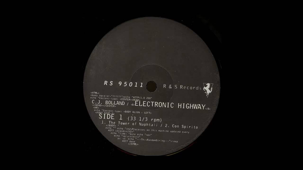 CJ BOLLAND The Tower of Naphtali (R&S RECORDS)