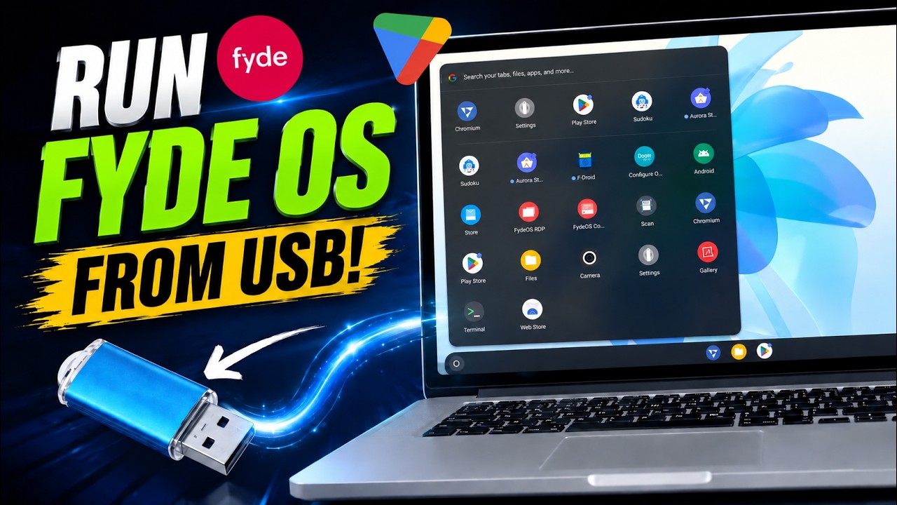 Install & Run FydeOS Directly from USB Drive (with PlayStore Support)