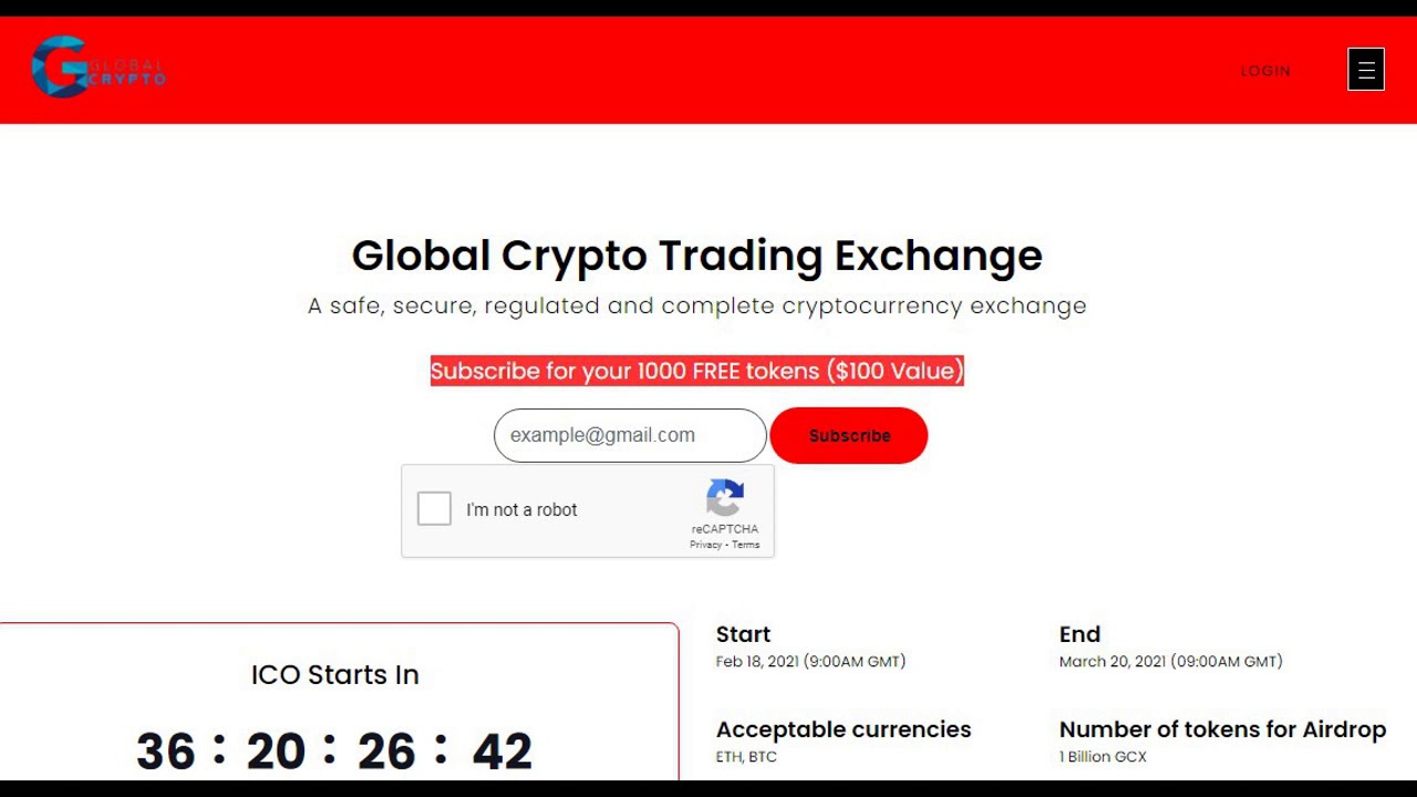 Airdrop 1000 FREE tokens  Global Crypto exchange Airdrop