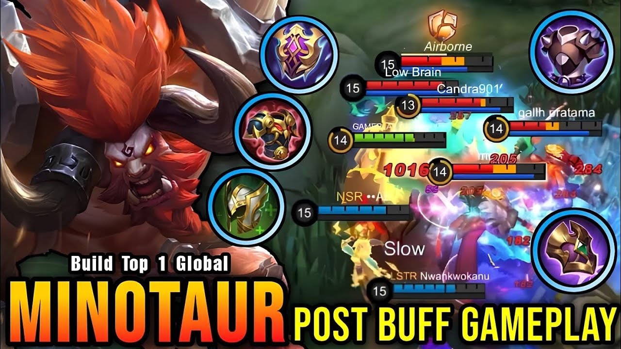 MVP Plays!! Minotaur Best Build Tank and Unbelievable come back ~ Build top 1 Minotaur ~ MLLB