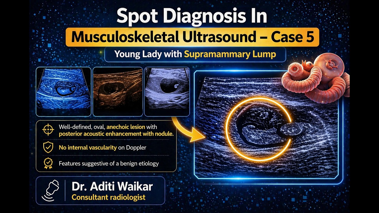 Spot Diagnosis In Musculoskeletal Ultrasound  - Case 5 (Young Lady with Supramammary Lump)