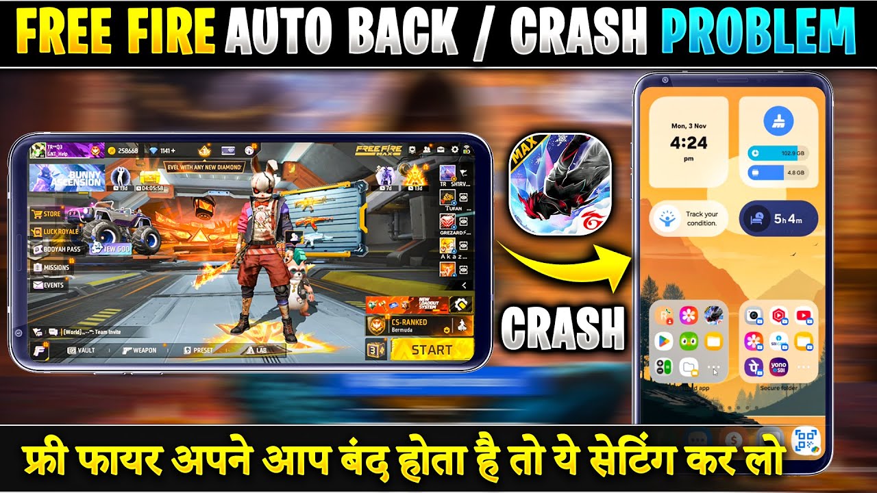 Free Fire Auto Back Problem After Update | How To Solve Auto Back Or Crash Problem In Free Fire OB51