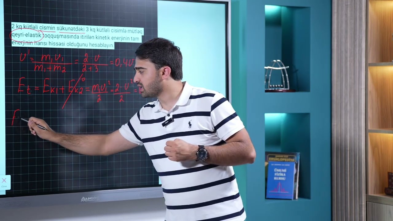 Mütləq qeyri-elastiki toqquşma. İtirilən enerji✅️