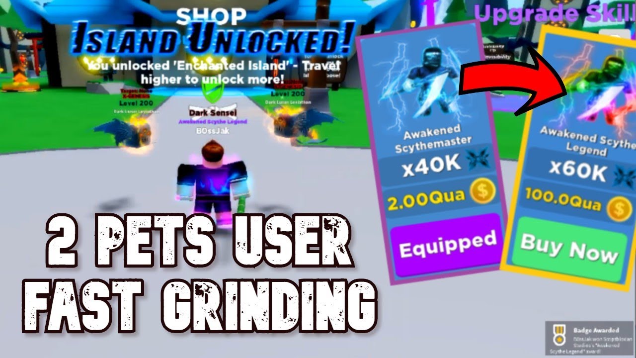 I UNLOCKED AWAKENED SCYTHE LEGEND 100Qua RANK - Roblox Ninja Legends