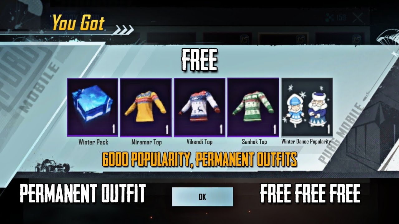 GET FREE 6000 WINTER DANCE POPULARITY & 3 PERMANENT OUTFIT, PUBG MOBILE FROST BLESSING NEW EVENT