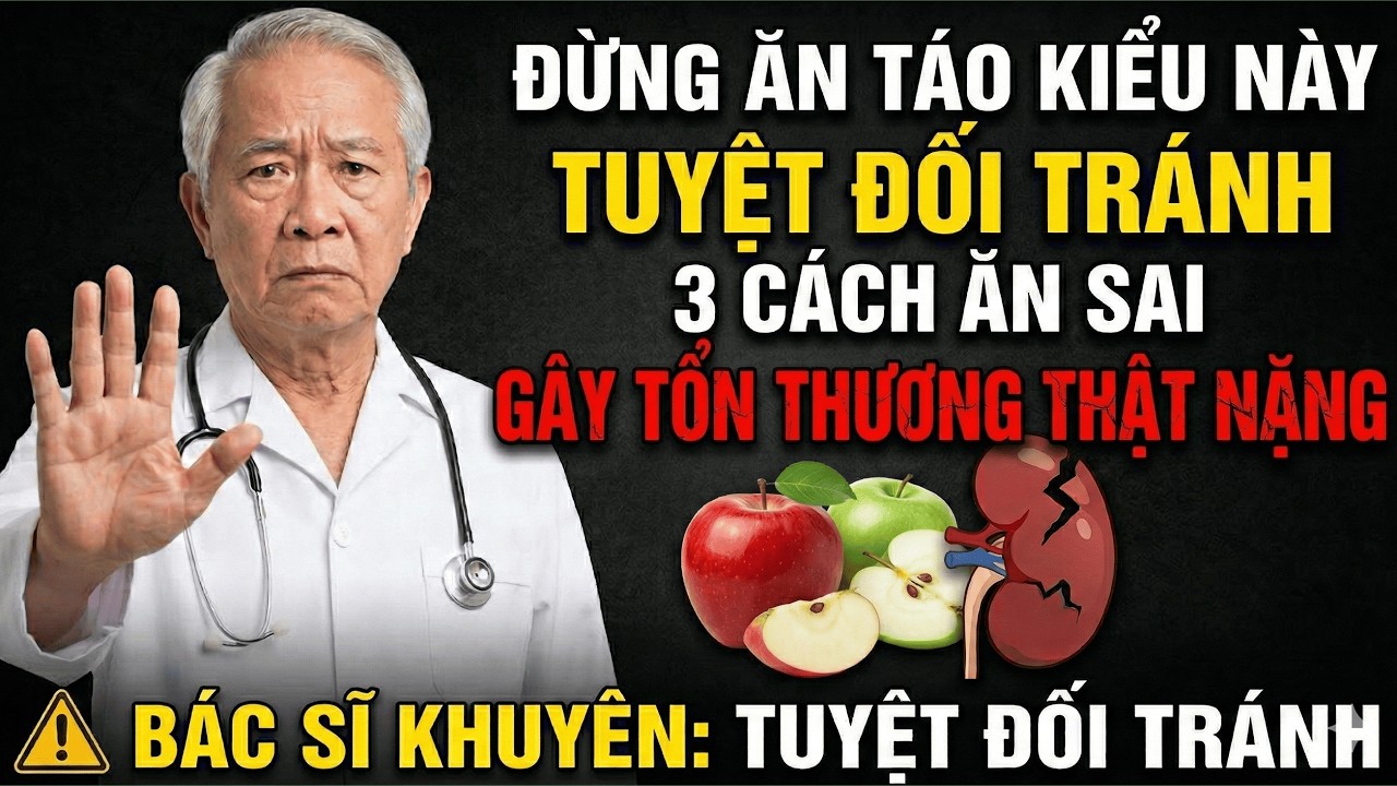 Bác Sĩ Cảnh Báo: Ngừng Ngay 3 Thói Quen Ăn Táo Này Kẻo Suy Thận Mạn Dù Không Rượu Bia