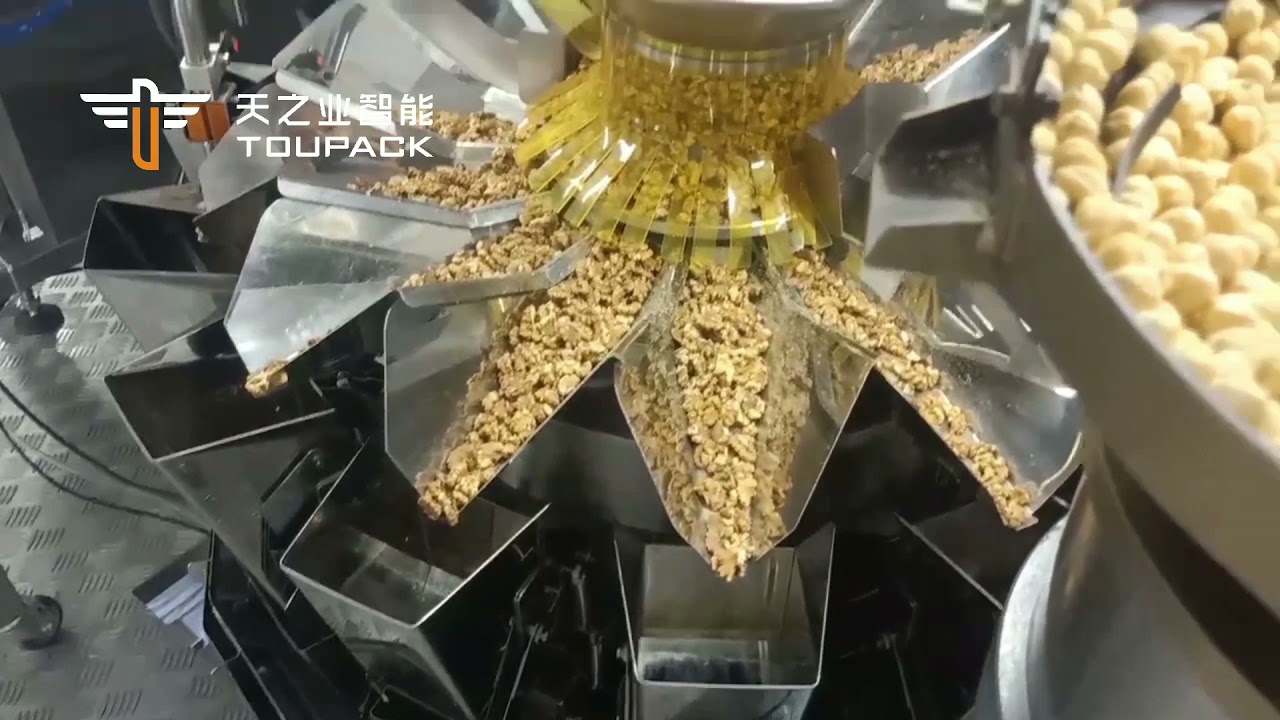 Nut mixing weighing counting packaging system