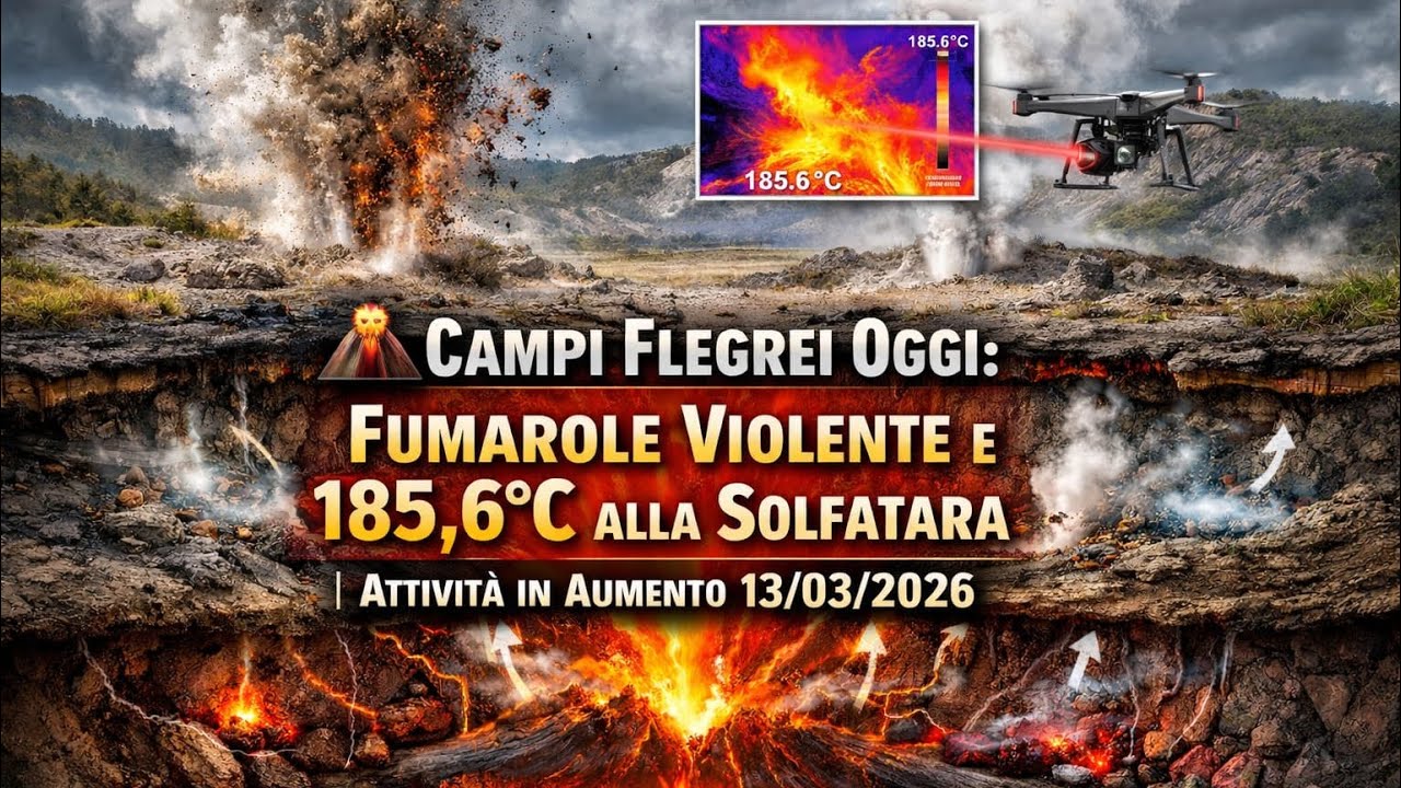 🌋 Campi Flegrei: Fumarole Violente e 185,6°C alla Solfatara | Attività in Aumento 13/03/2026