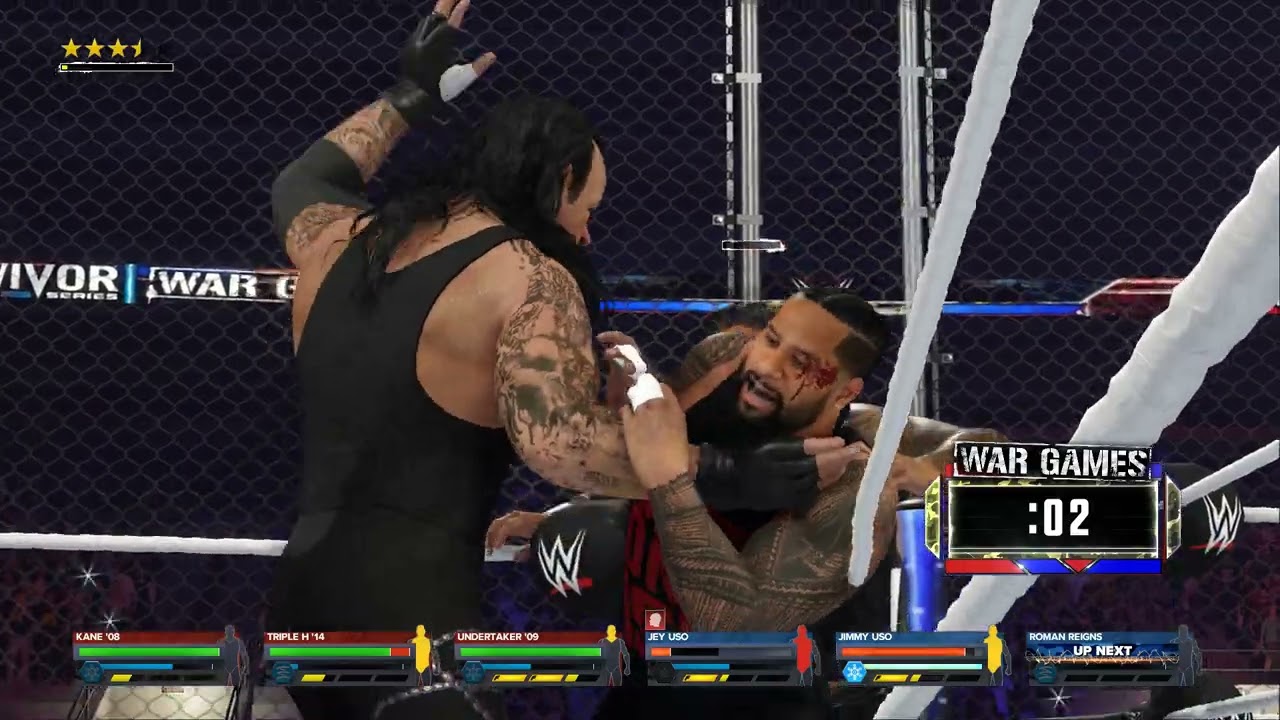 WWE 2K24 - UNDERTAKER, KANE & TRIPLE H VS THE BLOODINE - WAR GAMES 3 ON 3