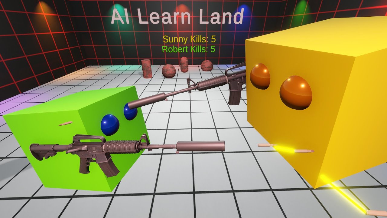 AI Agents Learn to Fight with Guns