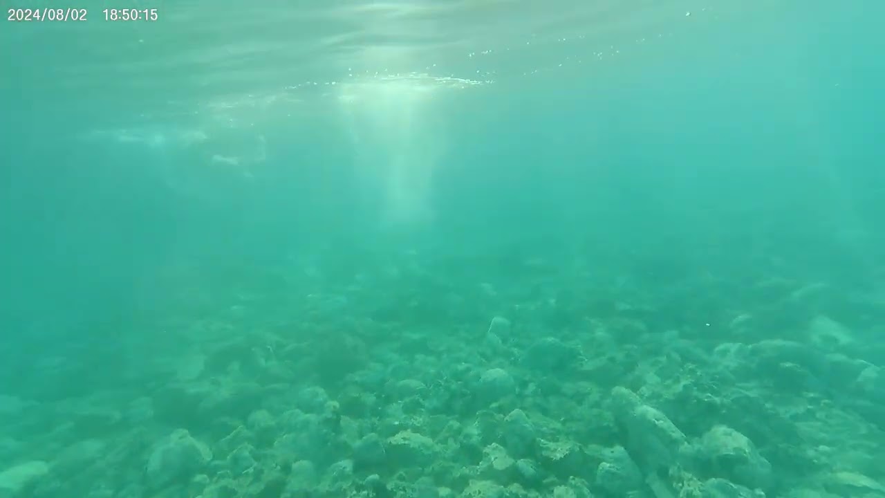 Swimming at Tsolis camping beach, close to Lampiri - August 2024