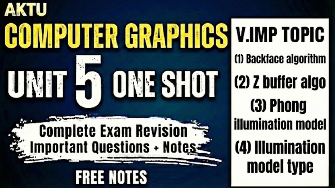 🔥 Computer Graphics Unit 5 One Shot Lecture | 2025-26 | AKTU 
