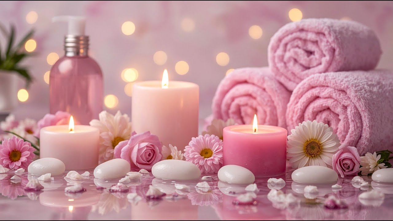 Relaxing Spa Music &ndash; Water Sounds & Candlelight Ambience for Stress Relief & Better Sleep