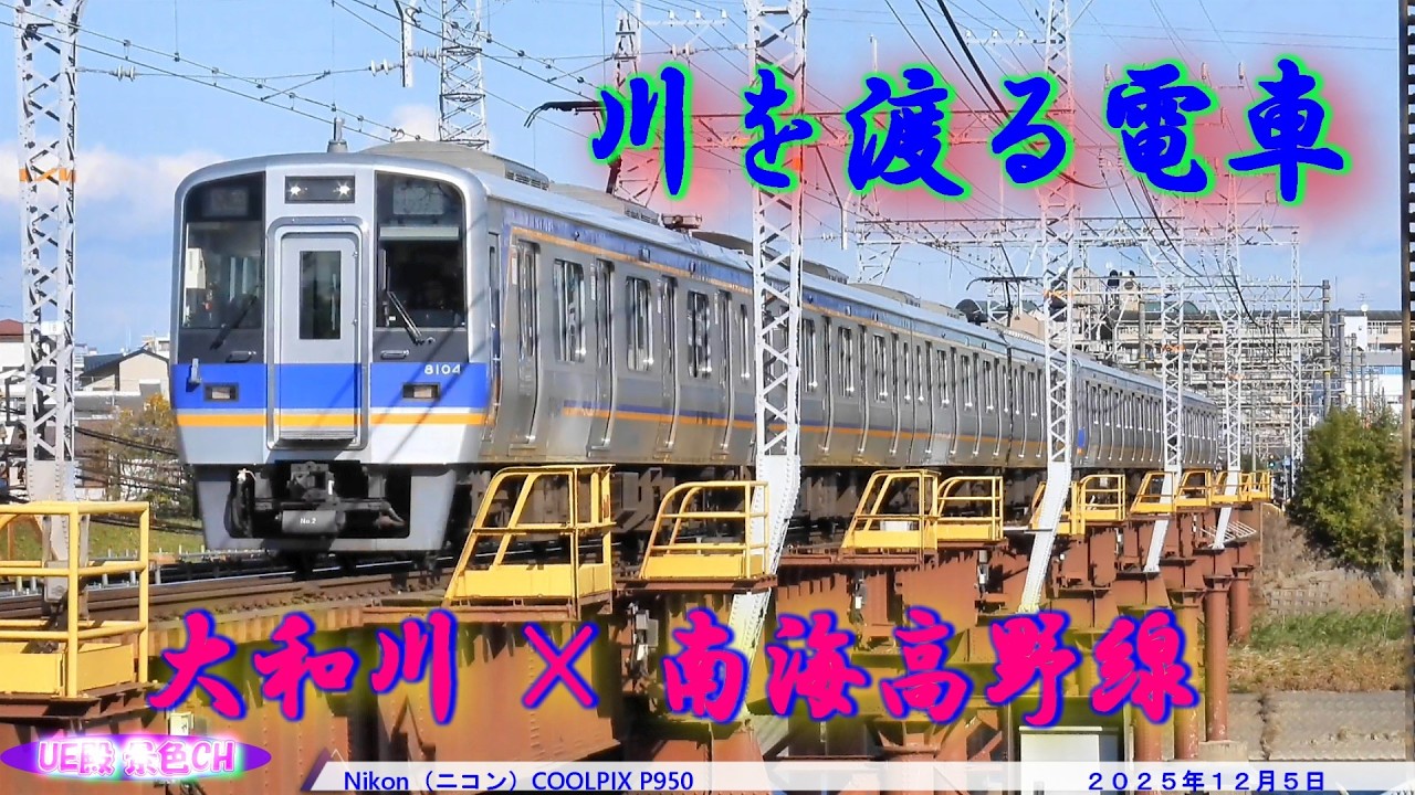 大和川を渡る南海高野線｜橋梁を走る電車のある大阪の風景（2025.12.5）