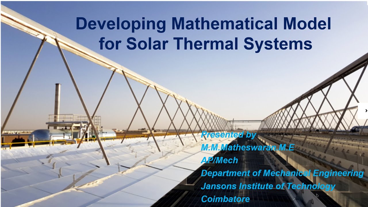 Webinar on “Developing Mathematical Model for Solar Thermal Systems”