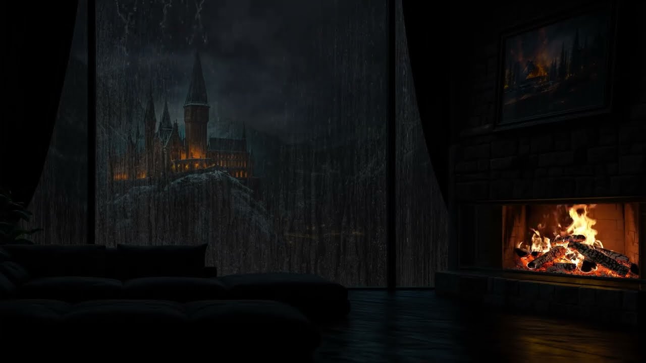 A Rainy Night in a Medieval Castle Where Time Slows Down 🕯️ Cozy Fireplace for Deep Sleep