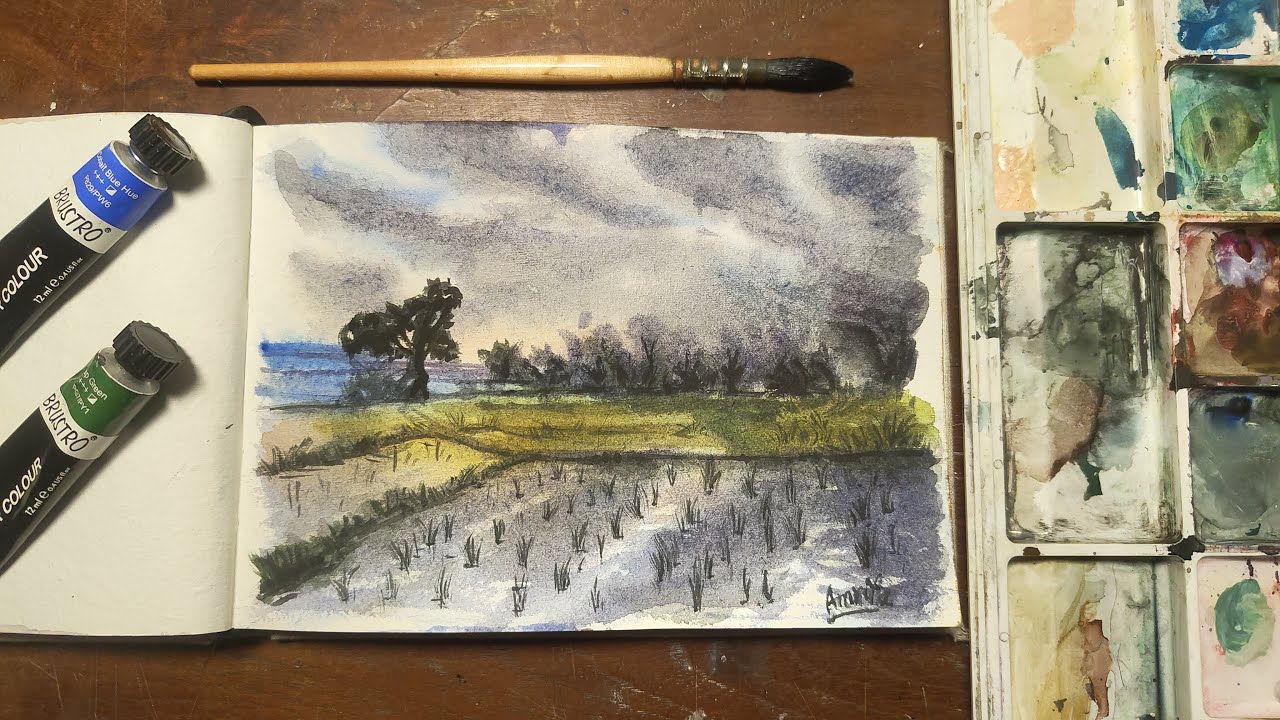 Quick & Easy Watercolor Landscape | Full Step by Step Process