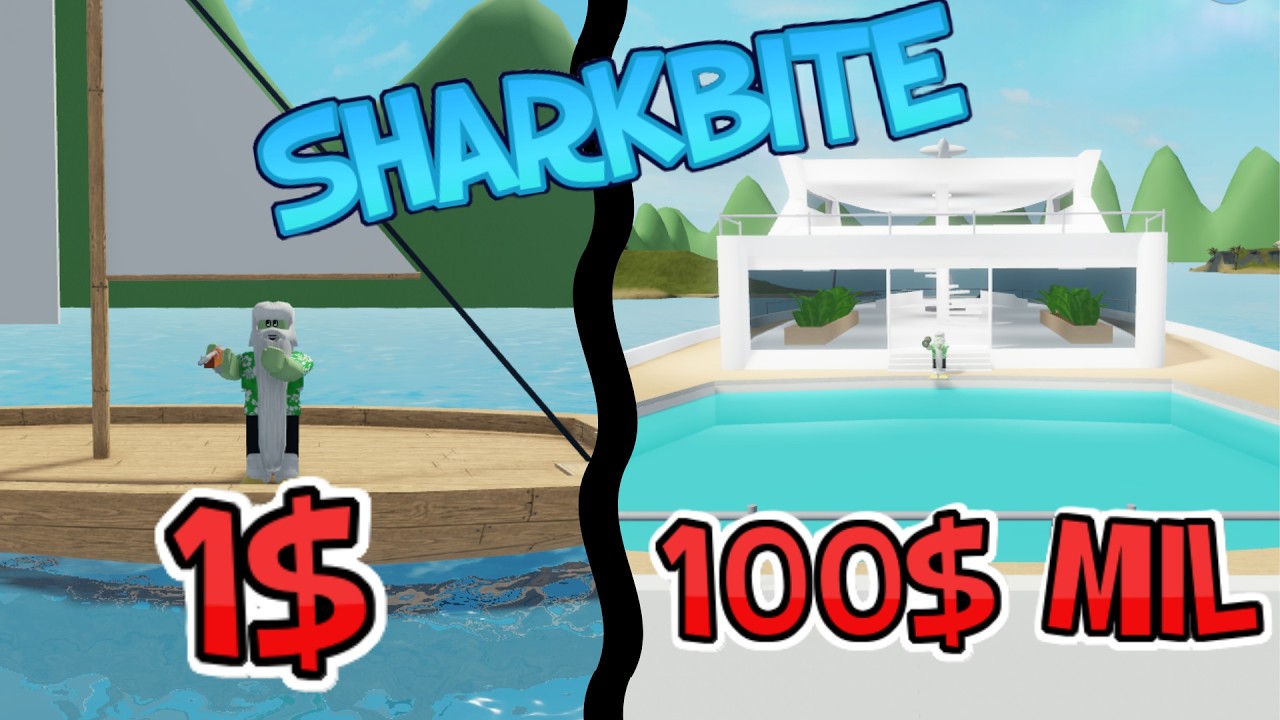 1$ Boat Vs 100,000,000 Yacht in SHARKBITE!