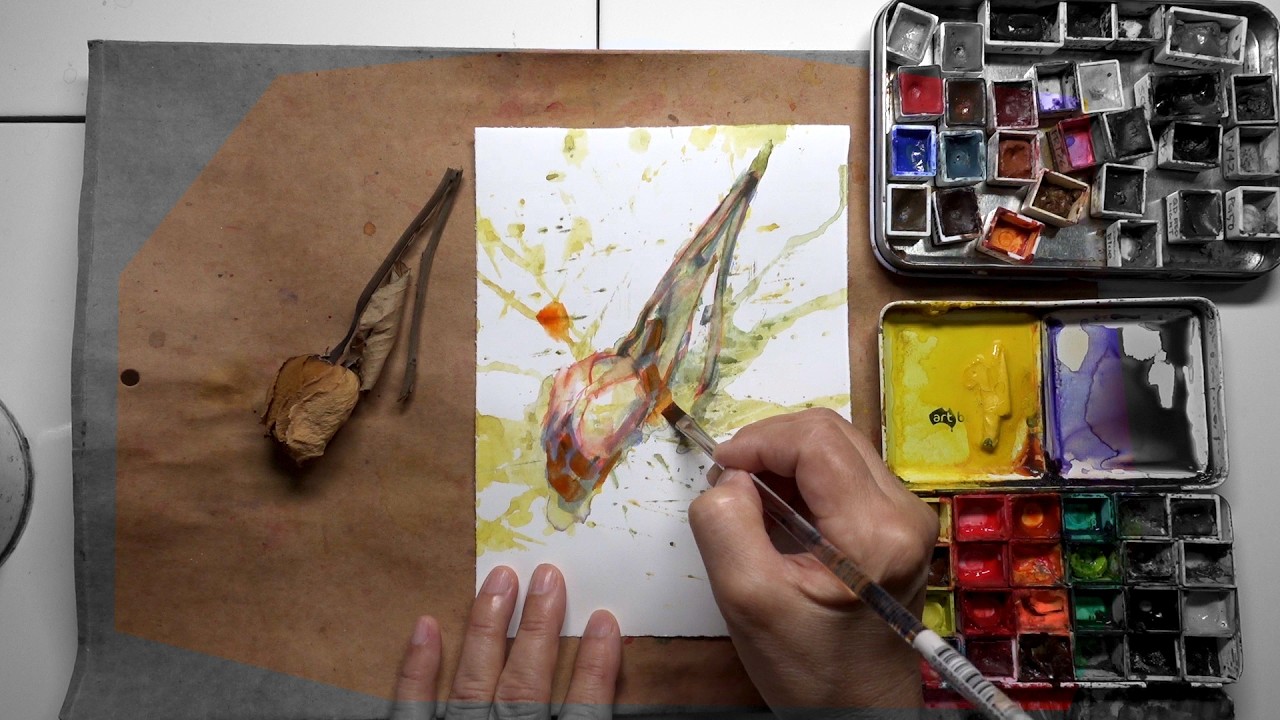 PROCESS: Daily Rose Watercolour Painting DAY 3844 (20260215SUN)