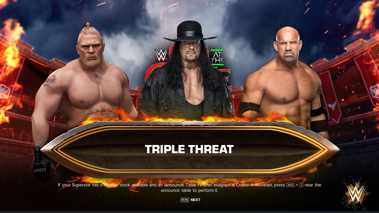 3 Legends Collide! Lesnar vs Undertaker vs Goldberg – Elimination Match | WWE 2K24